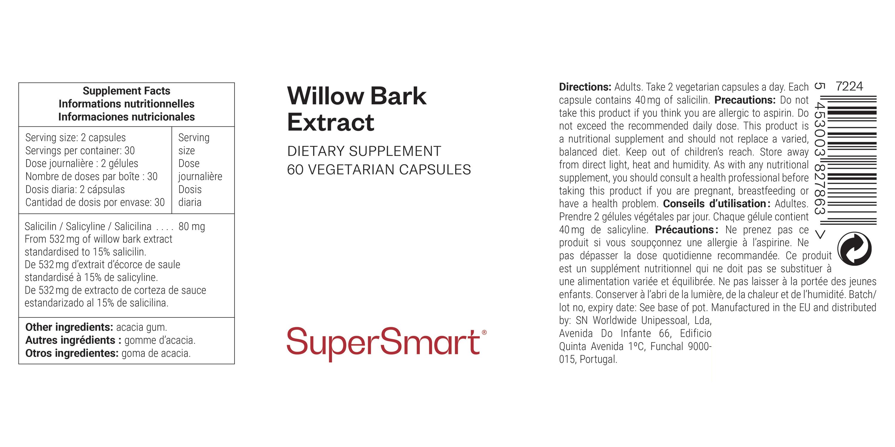 SuperSmart - Willow Bark Extract 60 St