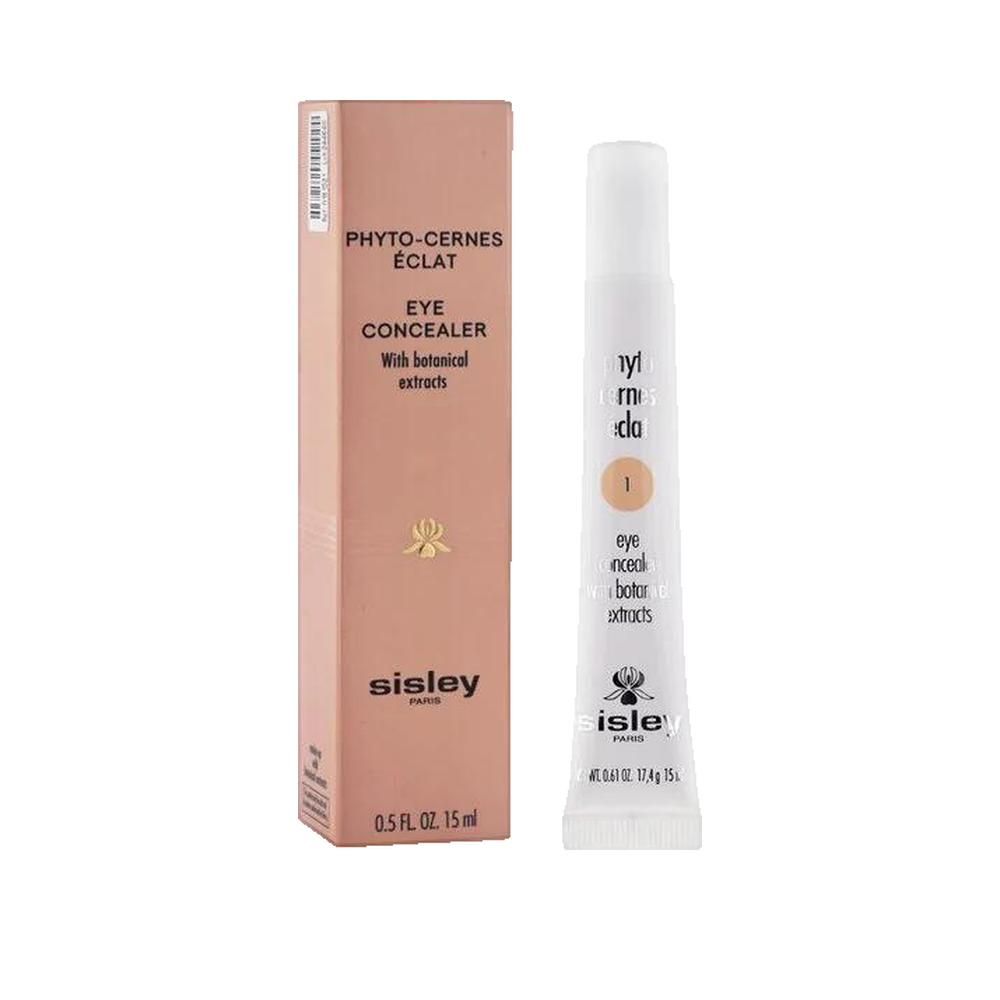 Concealer-Tube und Verpackung. Aufschrift: Phyto Cernes Éclat, Eye Concealer, 1. Marke: Sisley.