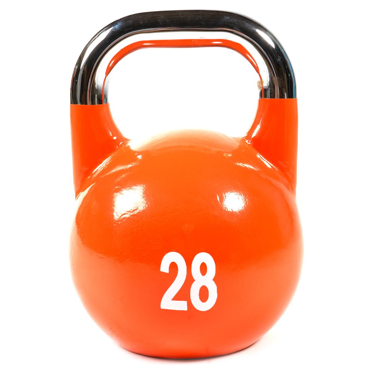 Wettkampf-Kettlebell aus Gusseisen mit aufgemaltem Logo