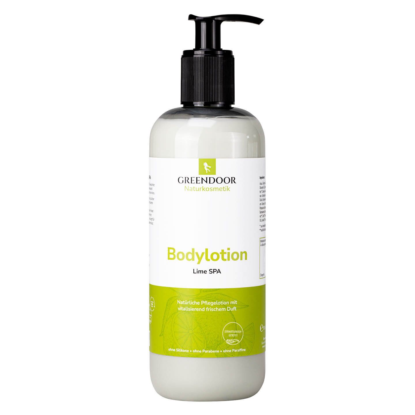 GREENDOOR Bodylotion Lime SPA in einem Pumpspender.