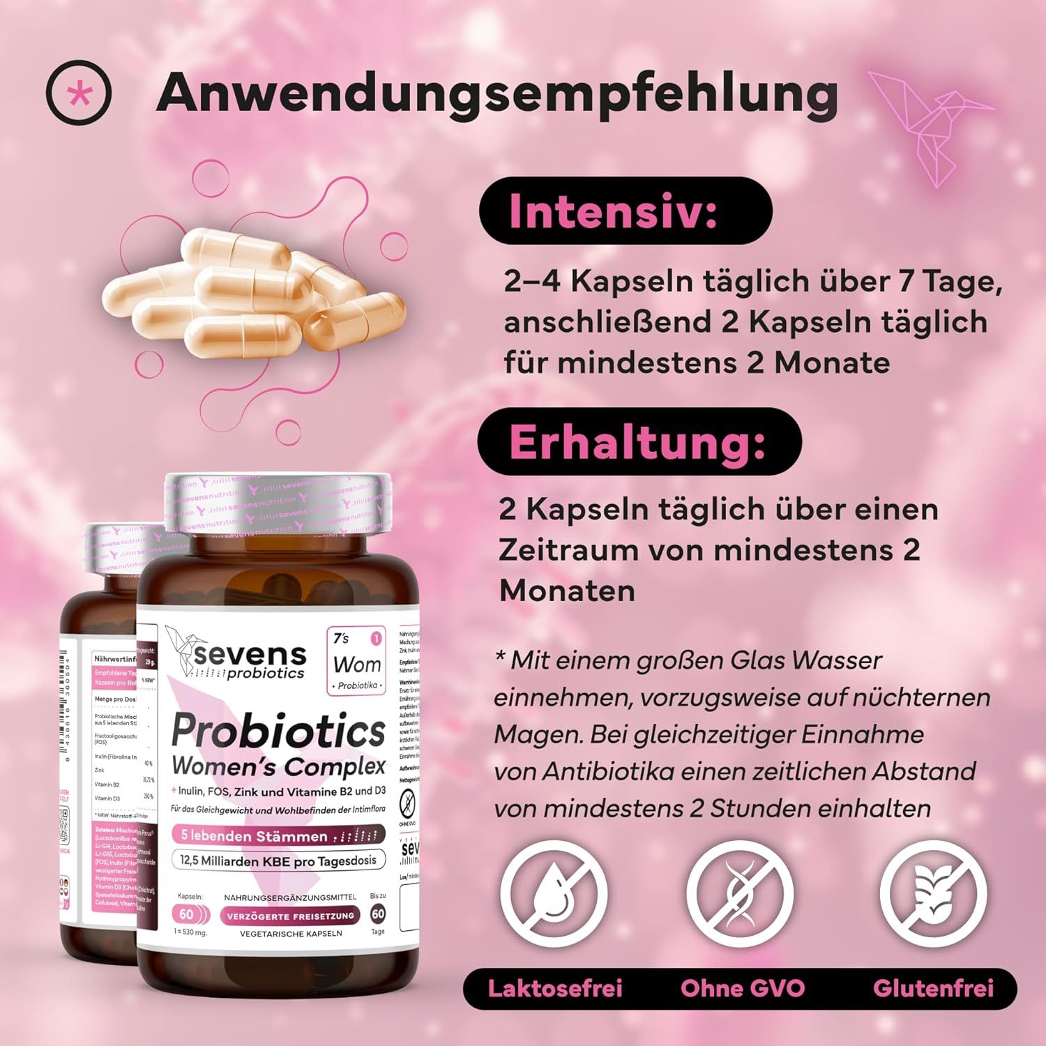 SEVENS NUTRITION Probiotics  für Frauen Intimflora Kapseln