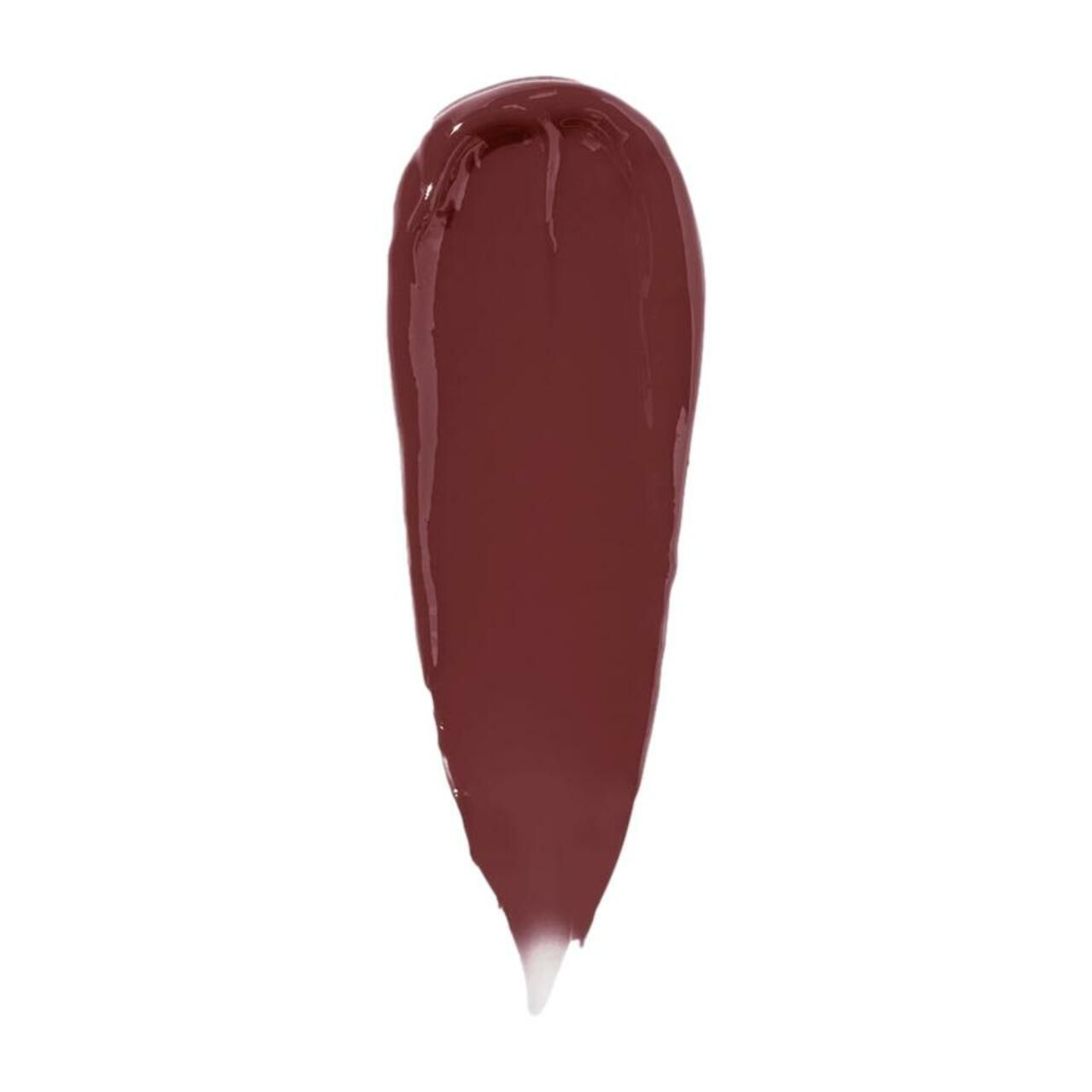 Dunkelroter Lippenstift-Swirl. Tropfenförmig, glänzend. Auf weißem Hintergrund.