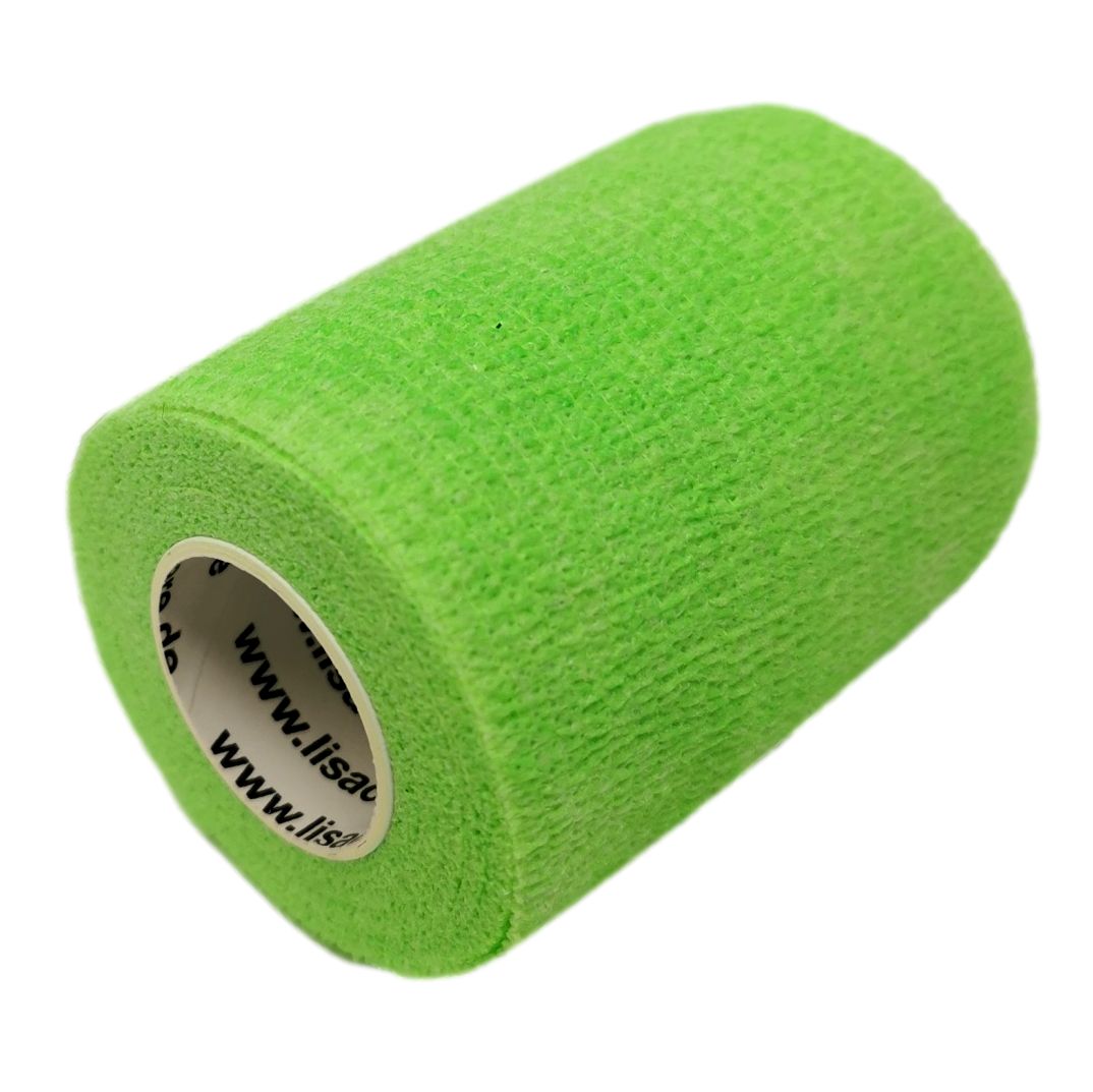 LisaCare selbsthaftende Bandage - Neongrün- 7,5cm x 4,5m