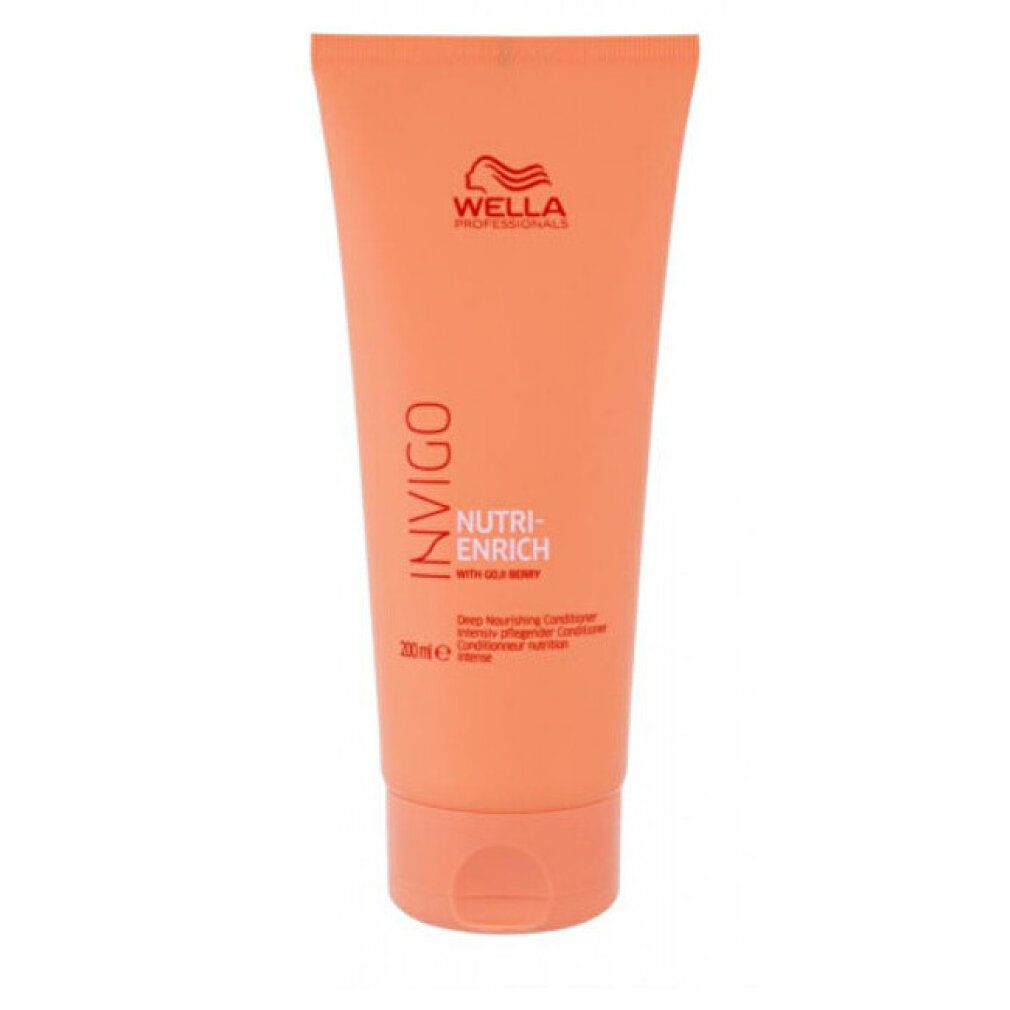 Orange Tube mit Aufschrift: Wella, Invigo Nutri-Enrich, 200ml. Produkt für trockenes Haar.