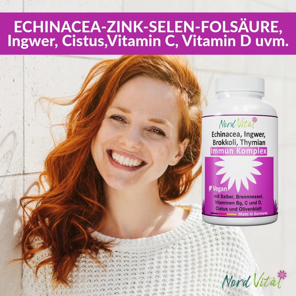 Nord Vital Immun-Komplex mit Echinacea, Brokkoli, Ingwer, Salbei uvm