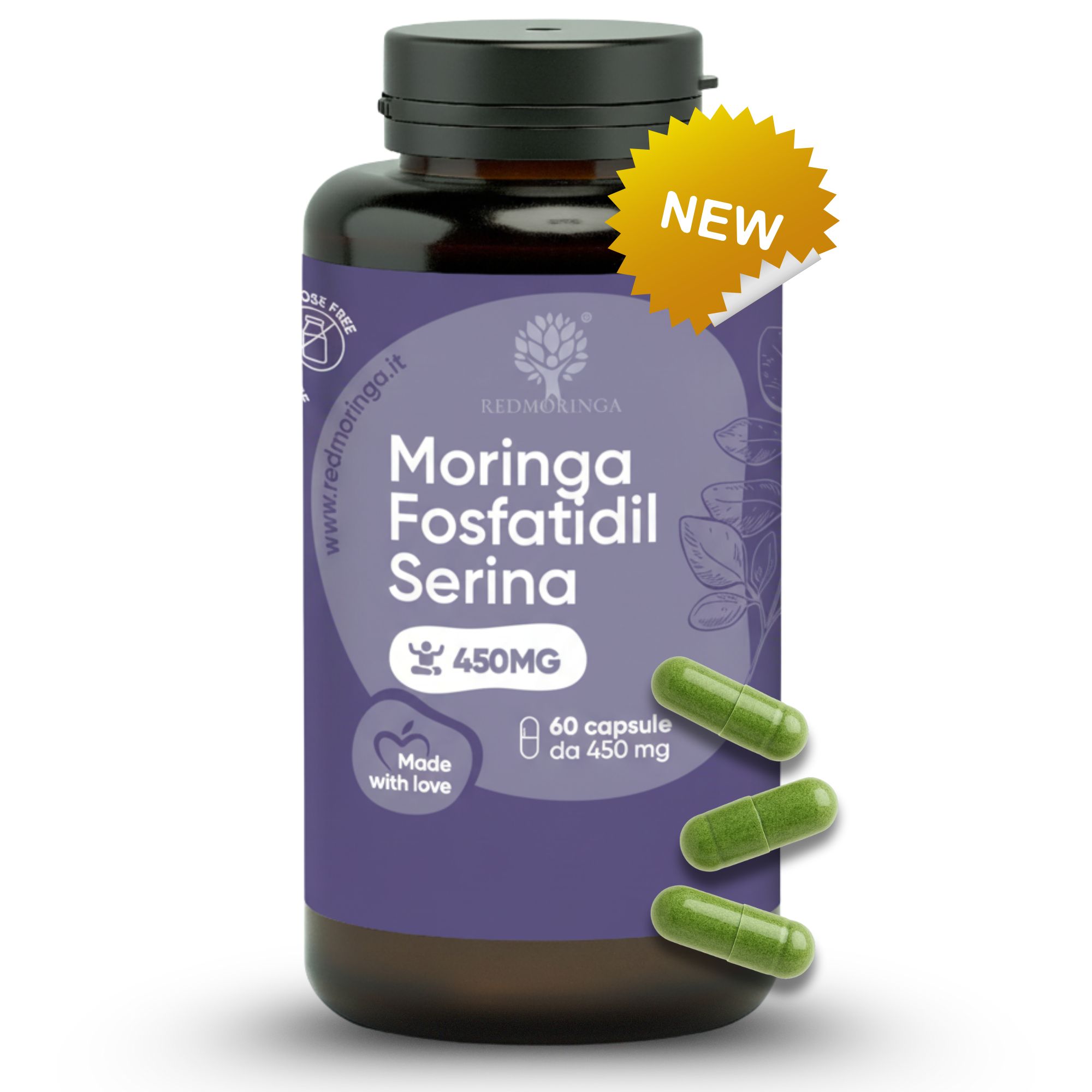 RedMoringa FOSFATIDILSERINA 450mg 60 Capsule - Regola il Cortisolo