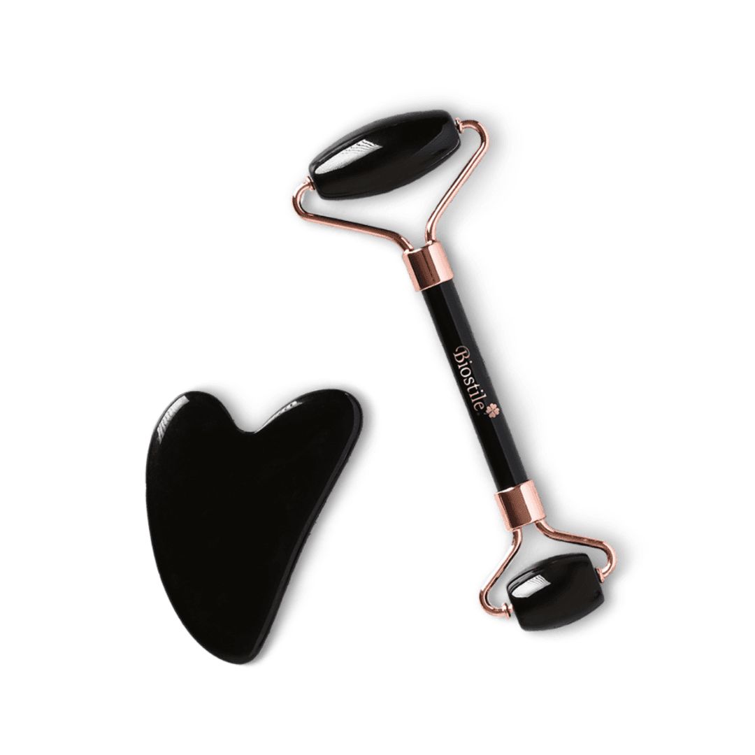 Biostile Gesichtsmassage-Set (mit Rolle und Gua Sha-Stein)