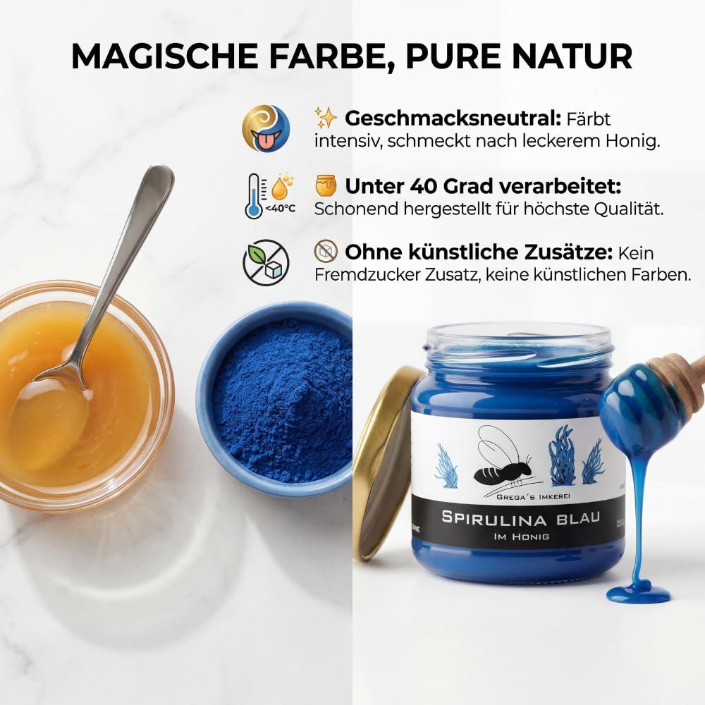 Grega´s Imkerei Spirulina Blau im Honig