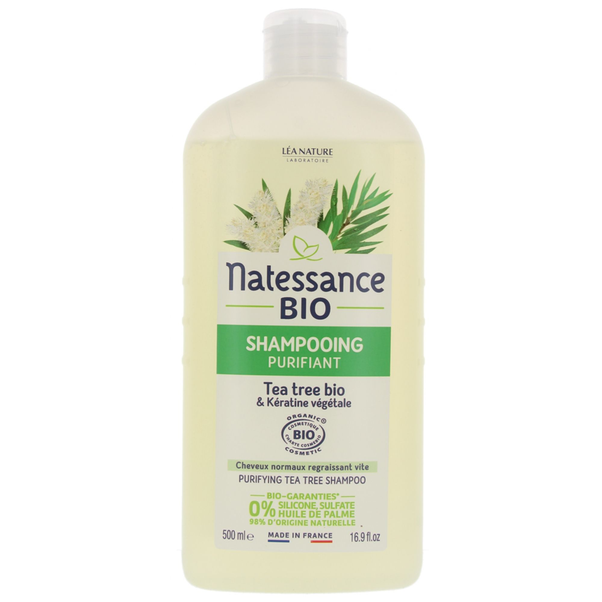 Natessance Reinigender Shampoo Teebaum Bio und Pflanzliches Keratin 22x9x4 cm