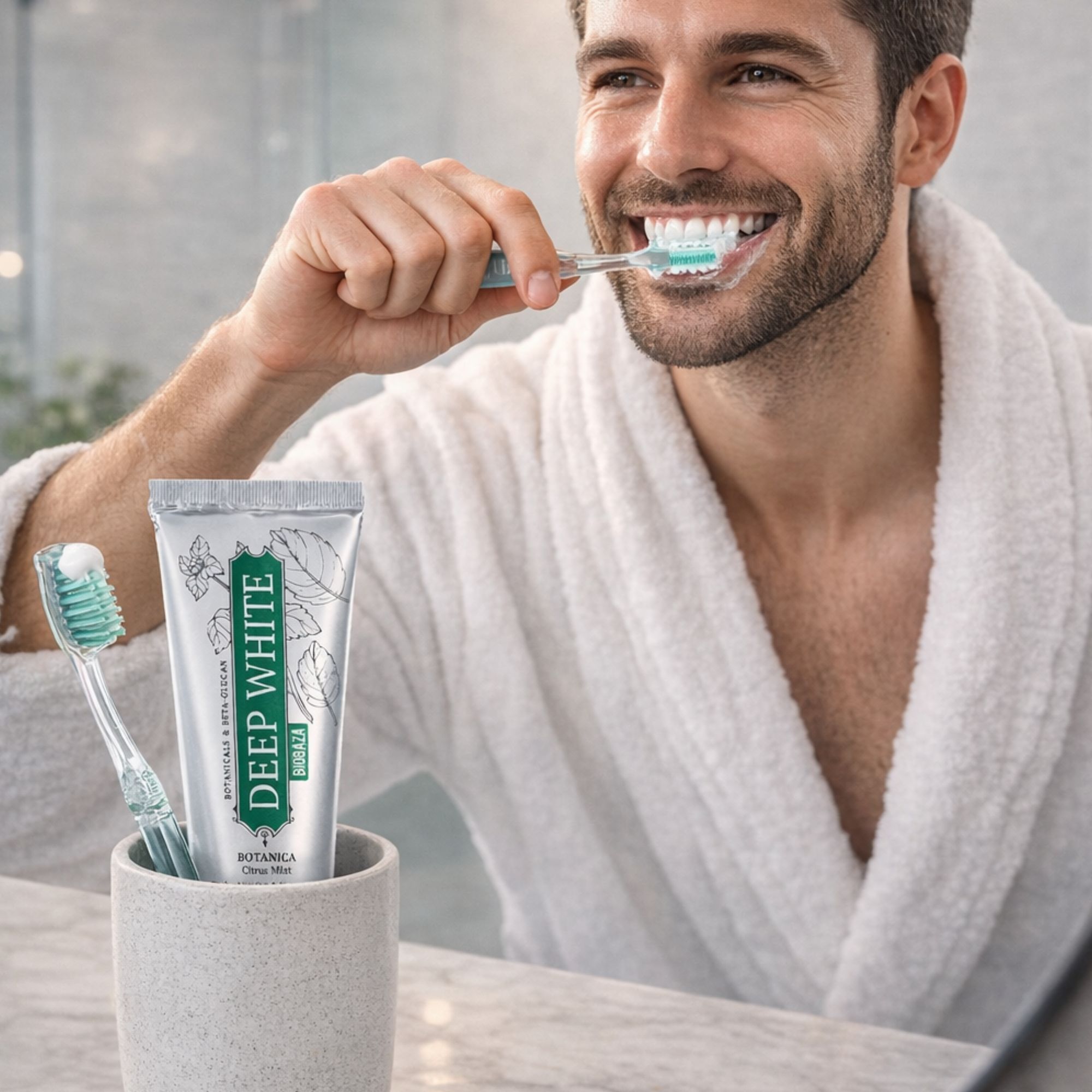 BIOBAZA Deep White Botanica Natürliche Zahnaufhellungs-Zahnpasta