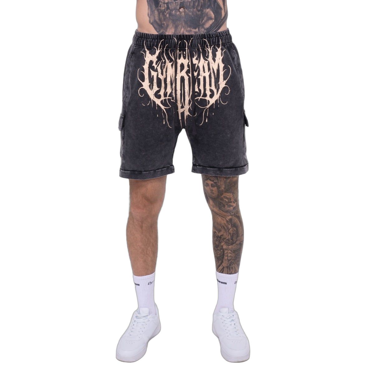 GymBeam Shorts Herren Regular mit Kordelzug und Taschen Charcoal 1 St