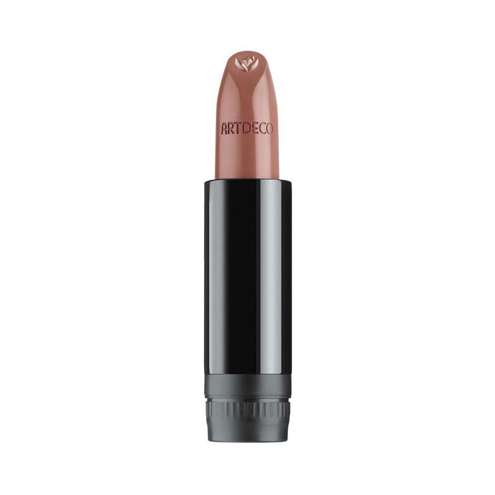 ARTDECO Lippenstift in Braun-Ton mit schwarzem Gehäuse und silbernem Drehmechanismus.