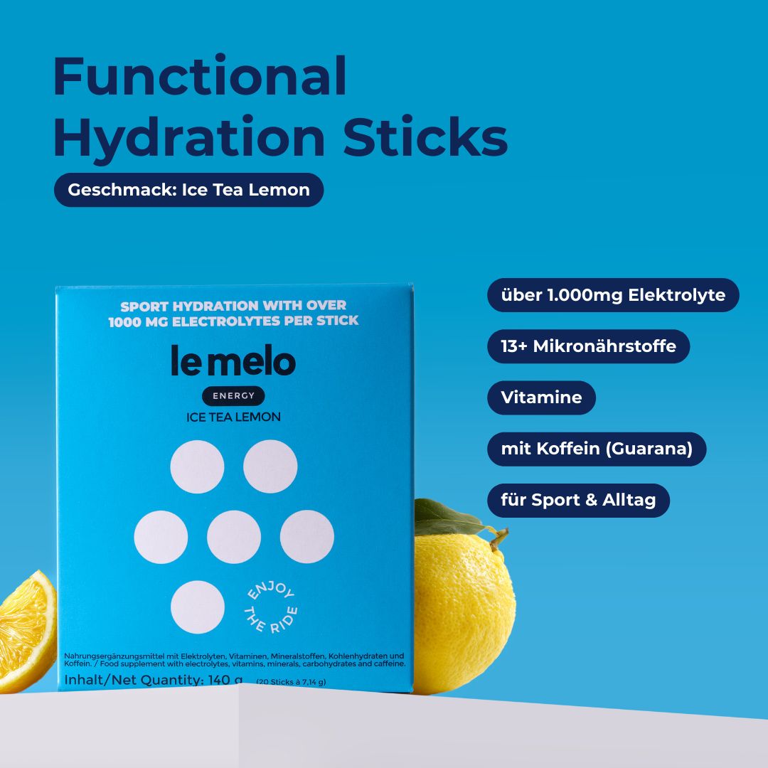 le melo ICE TEA LEMON - funktionale Hydration mit Koffein