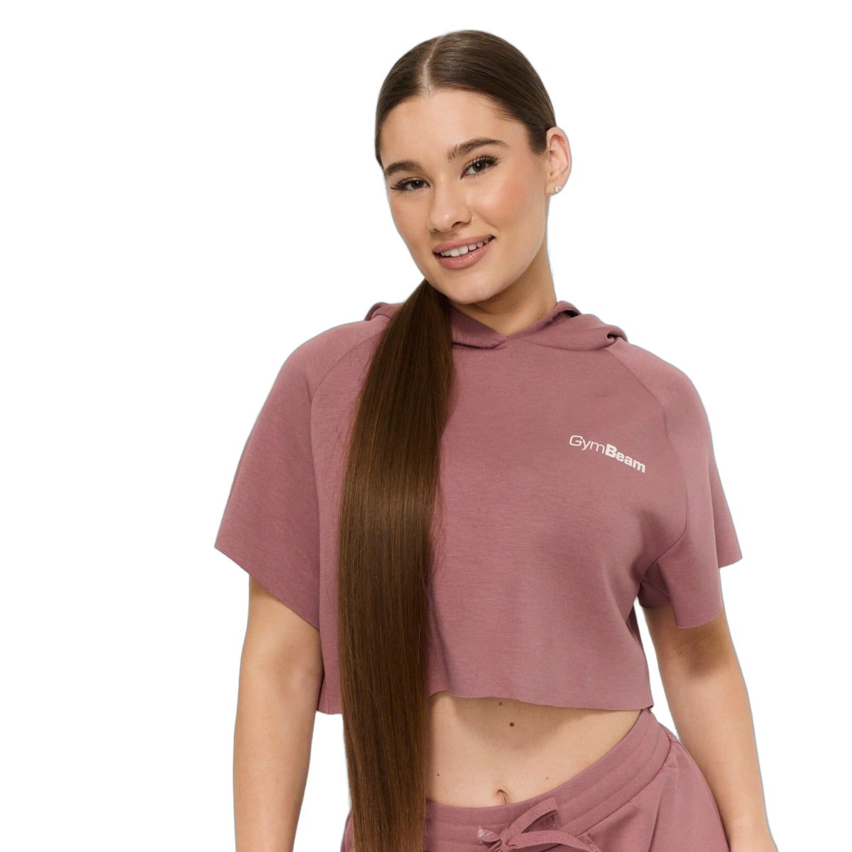 GymBeam Hoodie Damen cropped Oversized mit Kurzarm und Kapuze Relay Haze 1 St