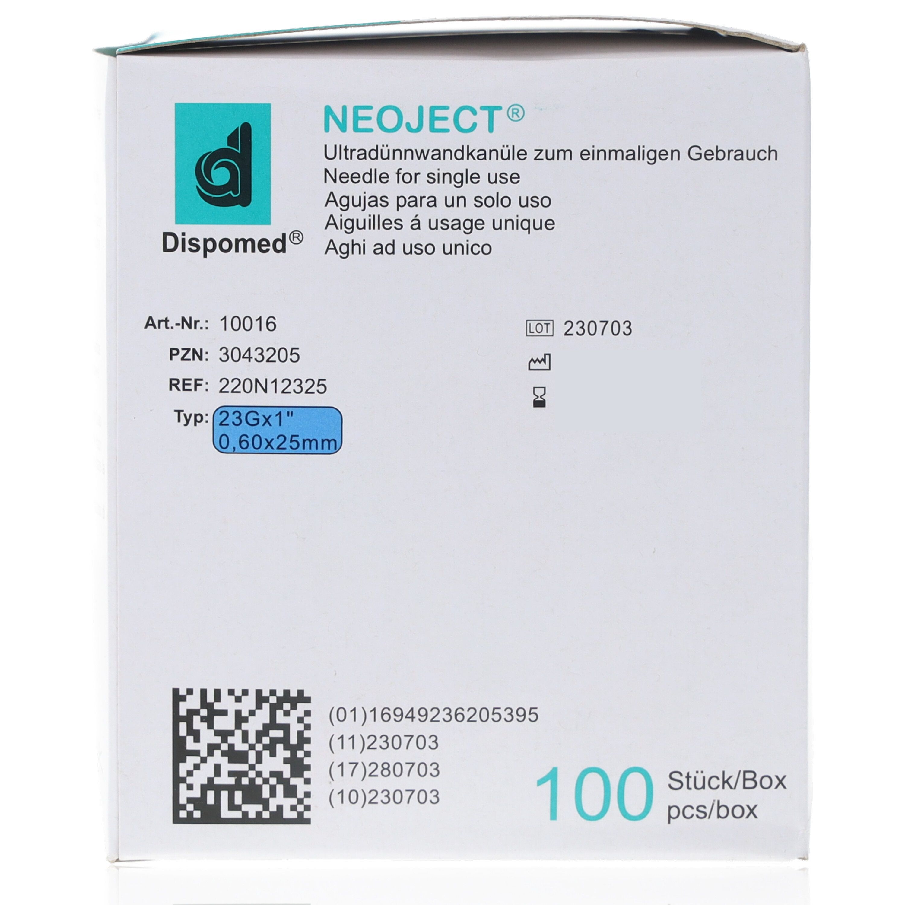 Neoject Kanülen Nr.16 0,6x25 mm 100 St Kanüle