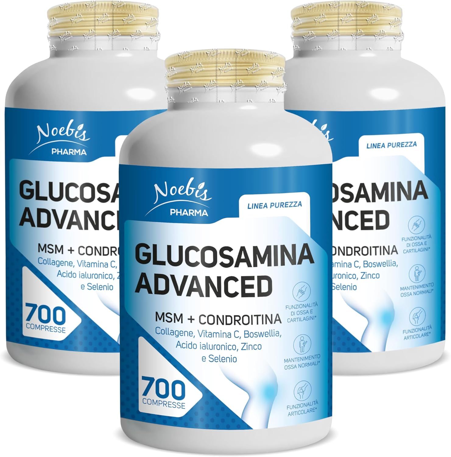 Noebis Pharma Glucosamina Advanced – Vitamina C, Zinco e Boswellia – 700 compresse