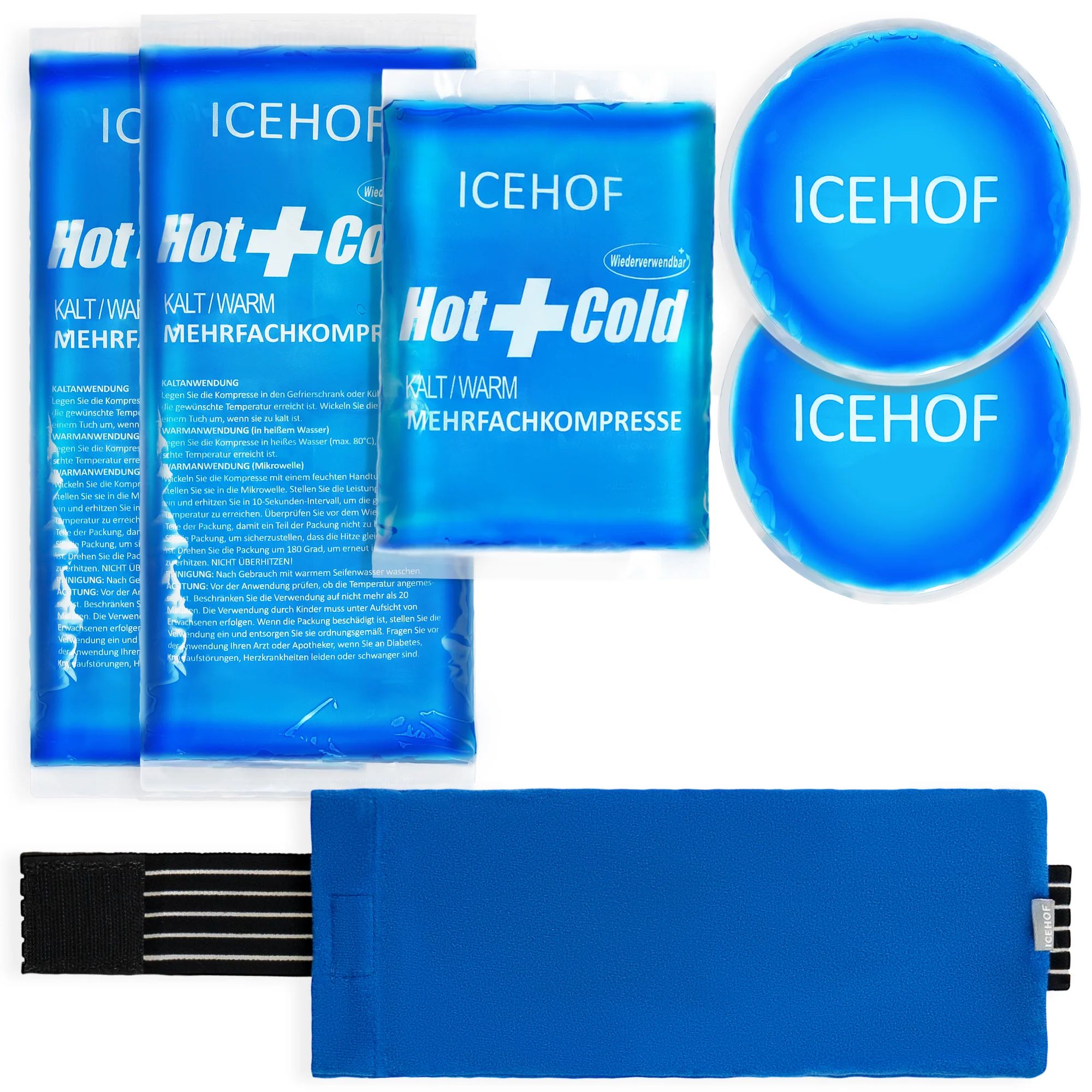 Icehof Kühlpads Family-Set 5 St Kompresse