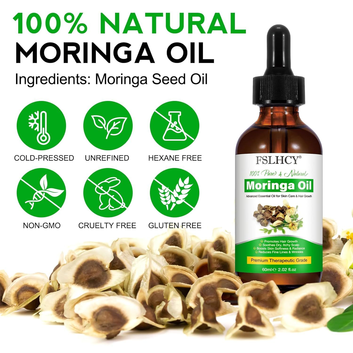 FSLHCY Gesicht Haare Moringa Öl
