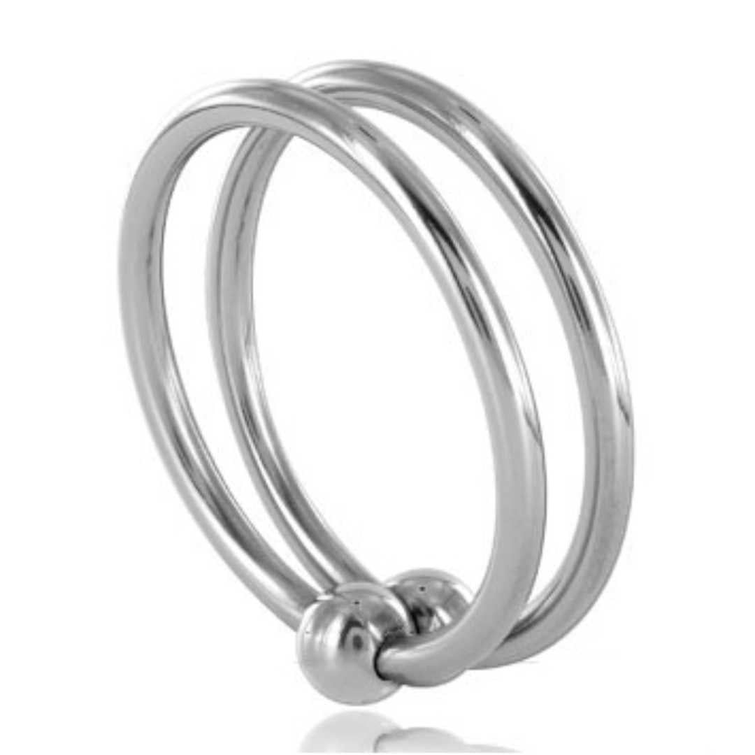 Ringset aus Penis-und Hodenring aus Stahl, Metal Hard