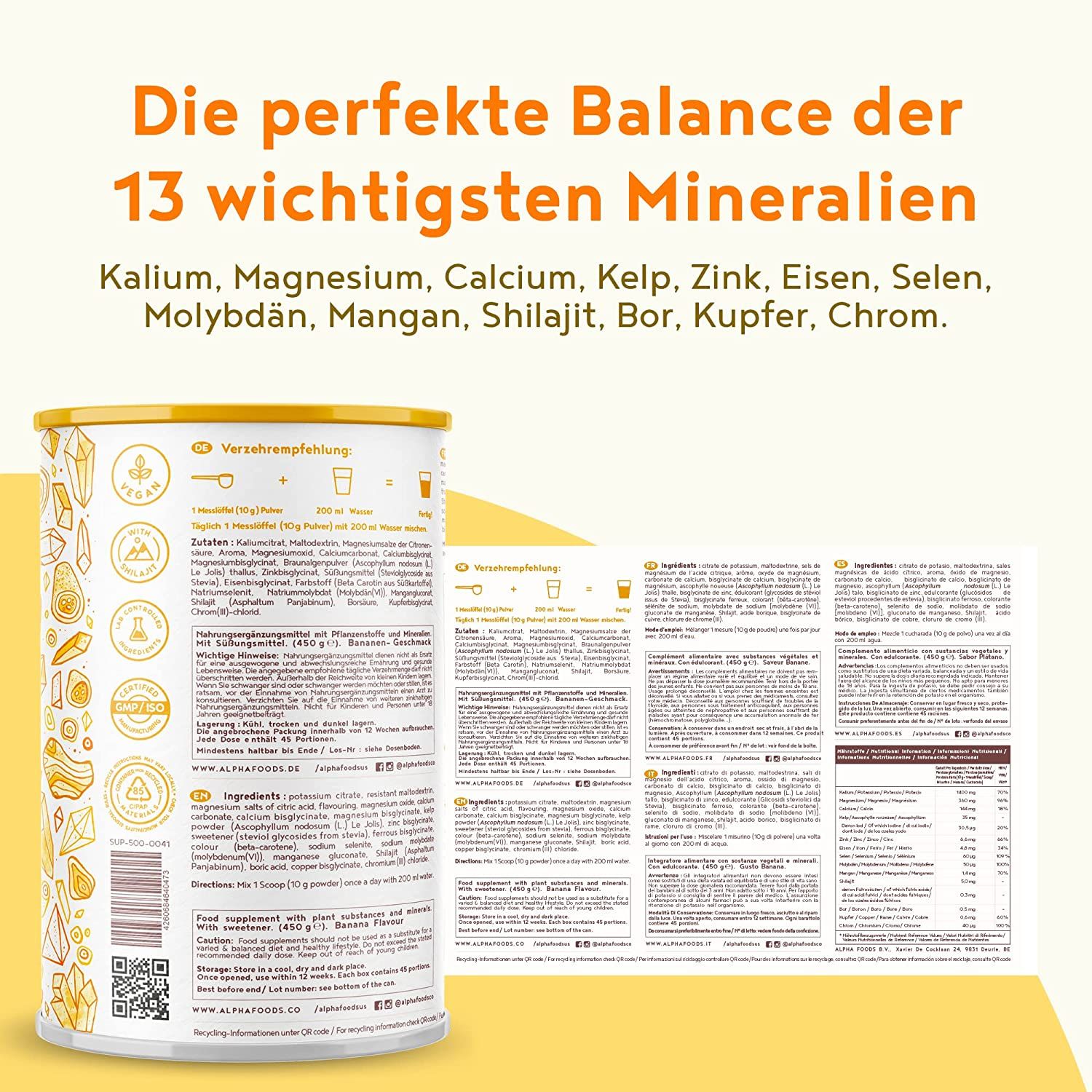 Mineralien und Spurenelemente - Bananengeschmack