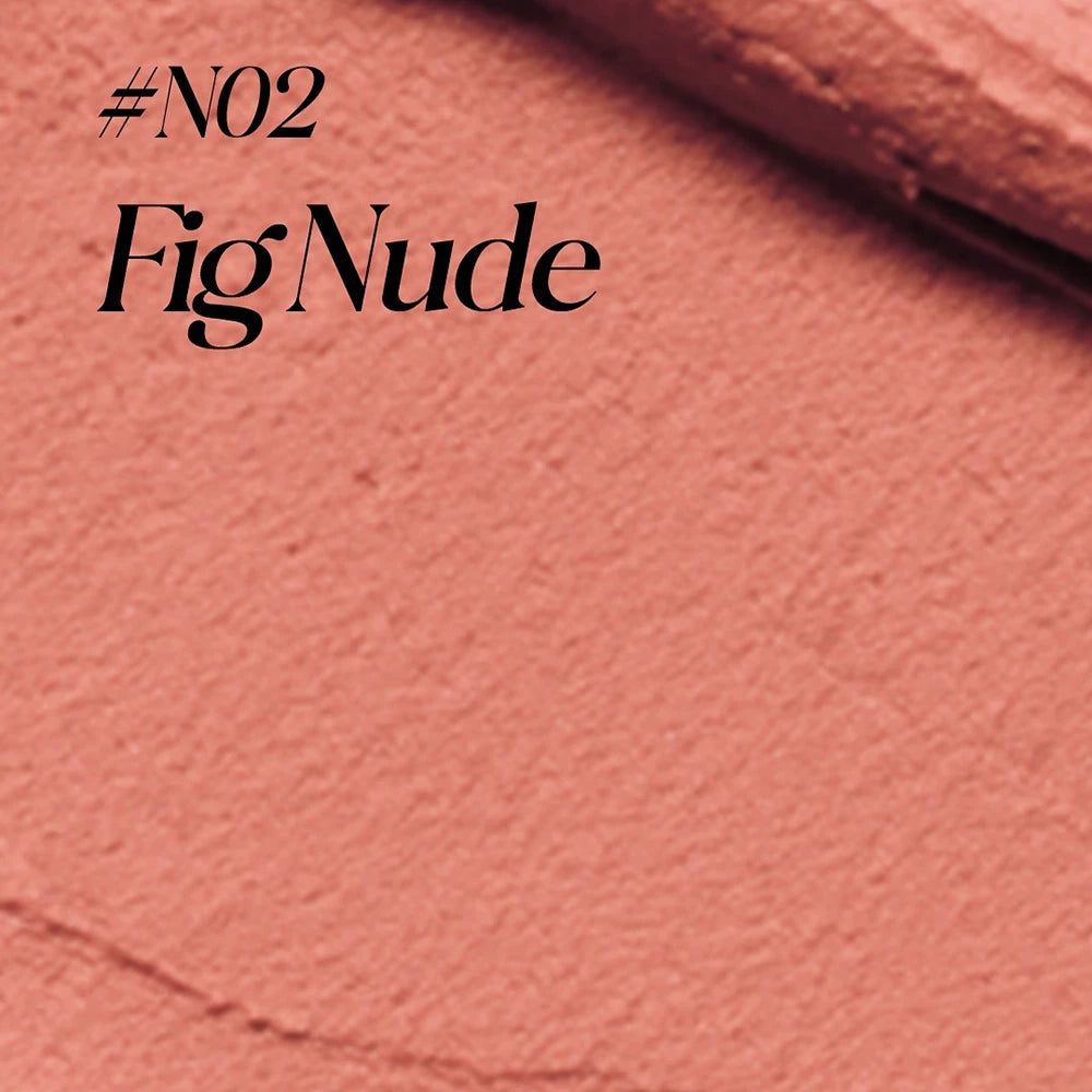 Ein Pfirsichfarbener Lippenstift mit der Aufschrift "#N02 Fig Nude".