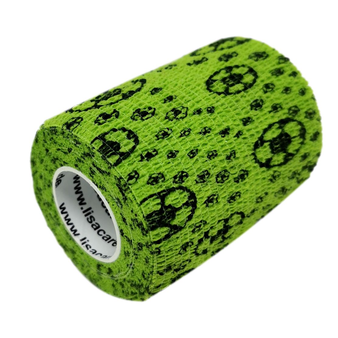 LisaCare selbsthaftende Bandage - Fußball Grün - 7,5cm x 4,5m