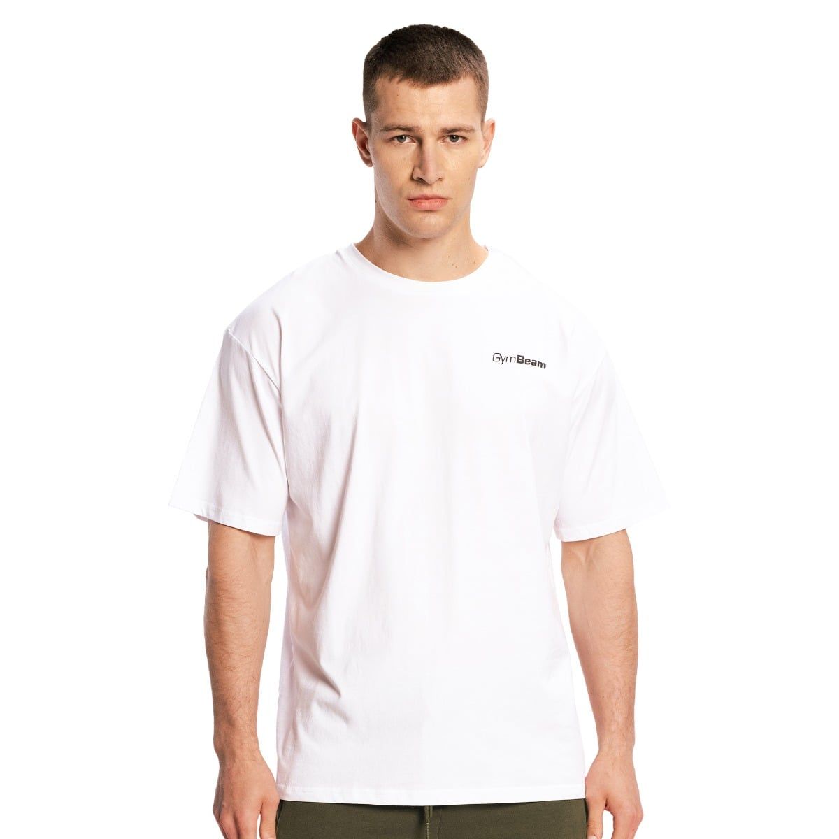 GymBeam T-Shirt Herren Oversized Kurzarm Limitless White 1 St