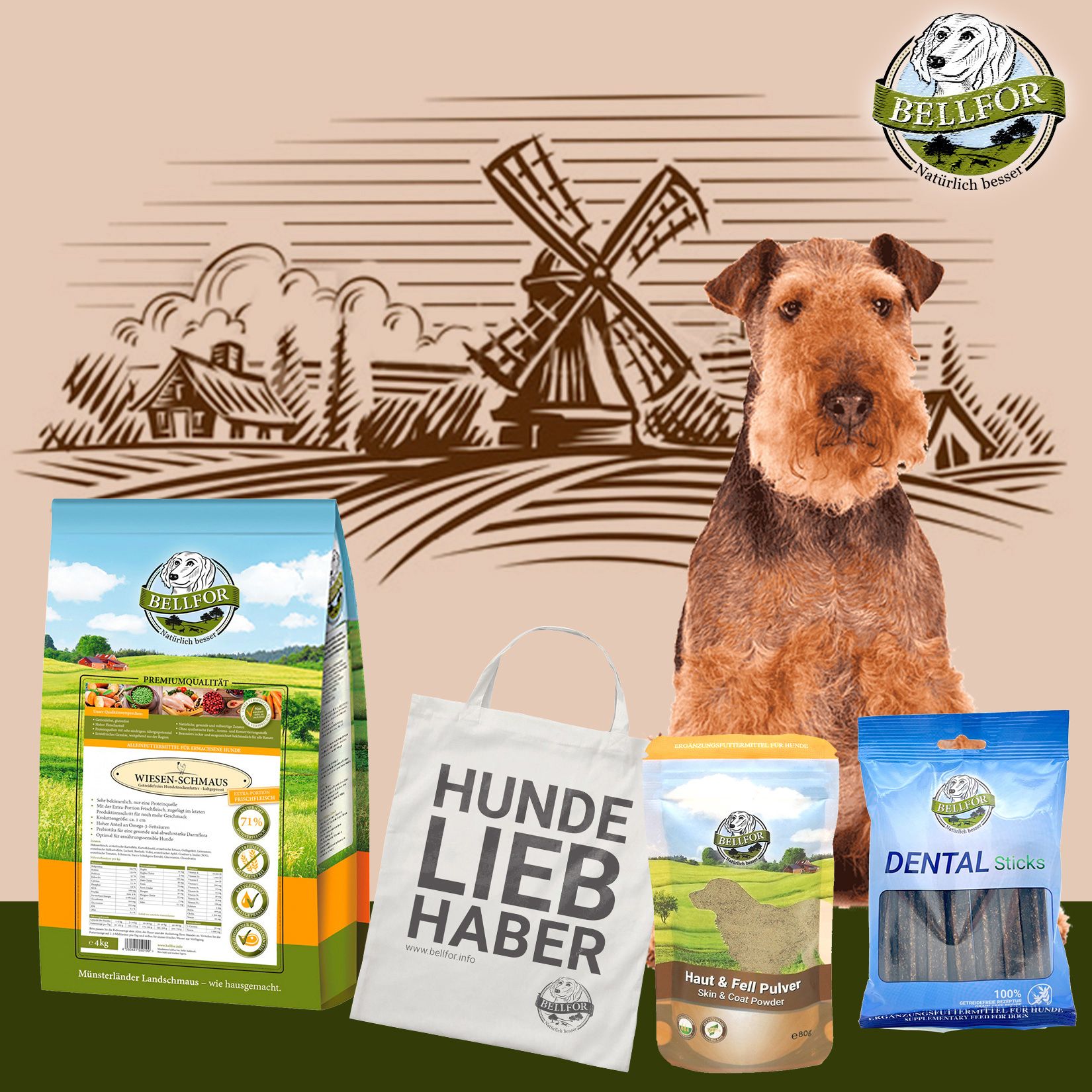 Bellfor Airedale Terrier Futter Set 4,18 g