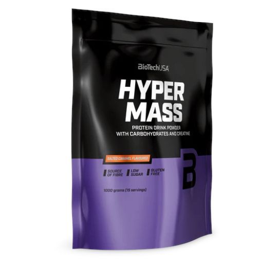 BiotechUSA Hyper Mass Protein Drink Powder, gesalzenes Karamell, 1000g Beutel.