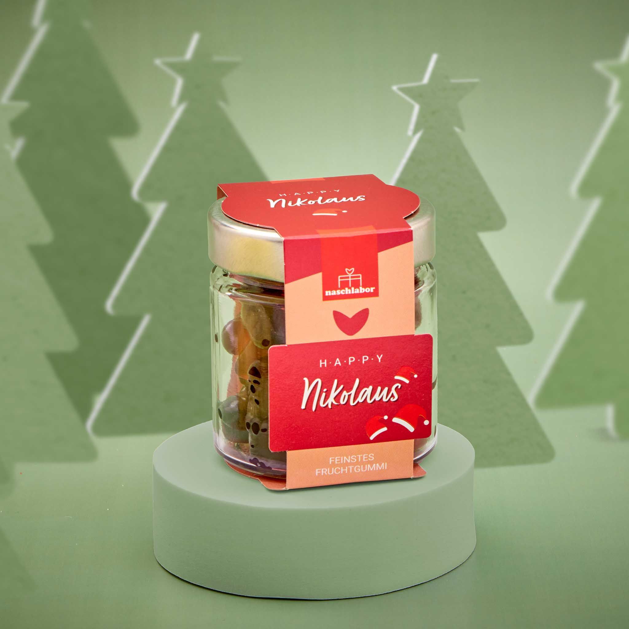 naschlabor Happy Nikolaus Fruchtgummis im Geschenkglas