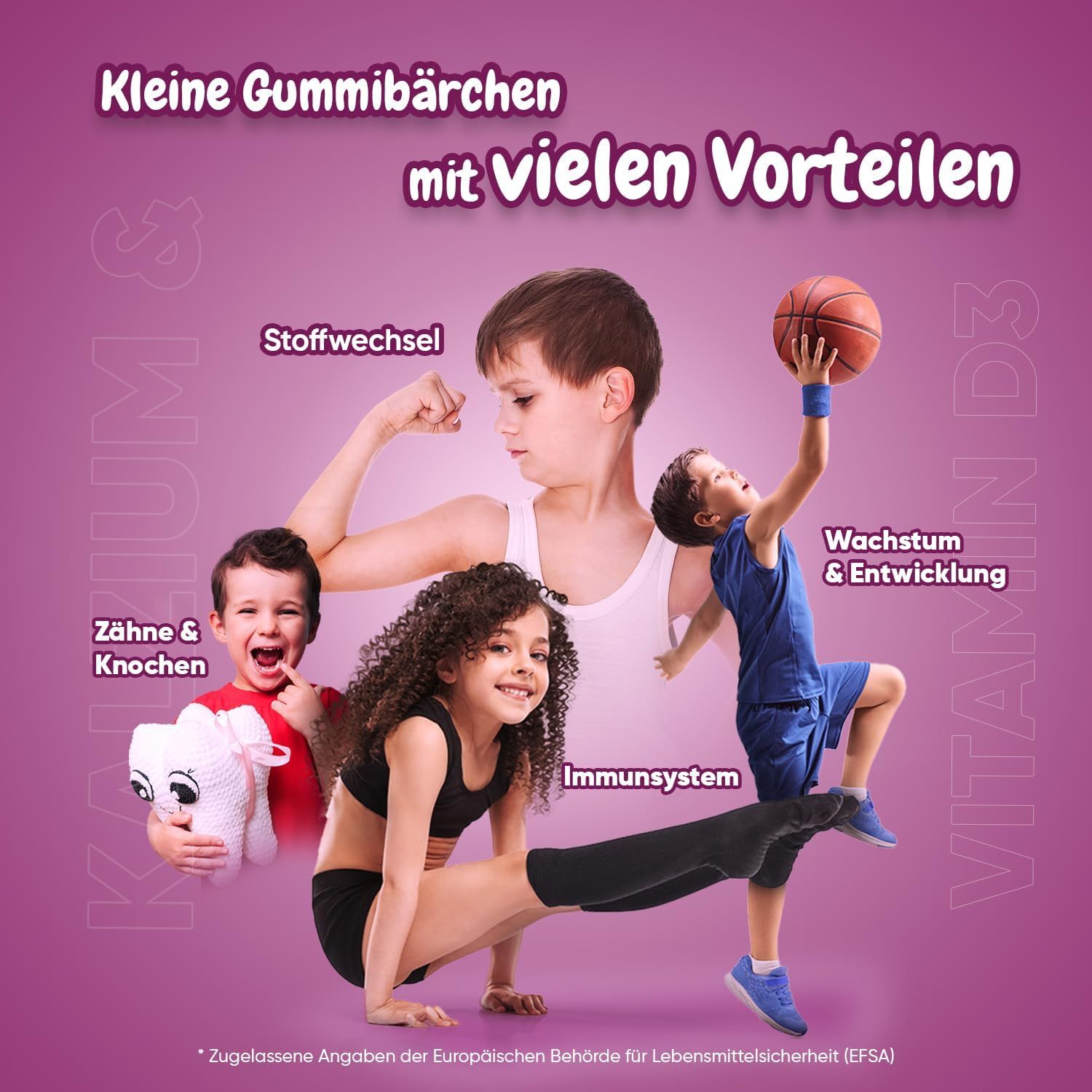 maxmedix Calcium & Vitamin D3 Gummibärchen für Kinder