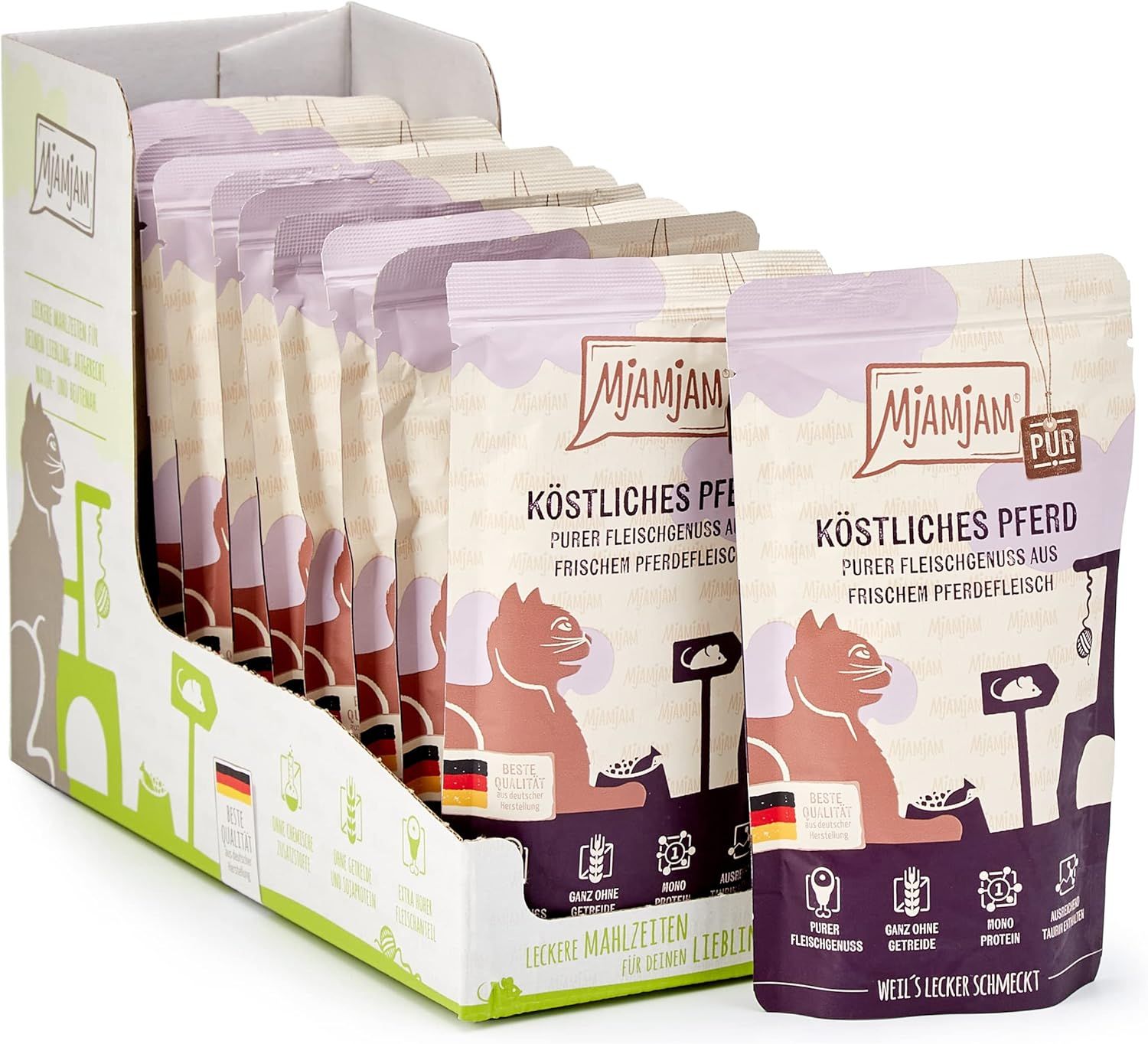 MjAMjAM - Quetschie Purer Fleischgenuss köstliches Pferd pur 12x125 g Futter