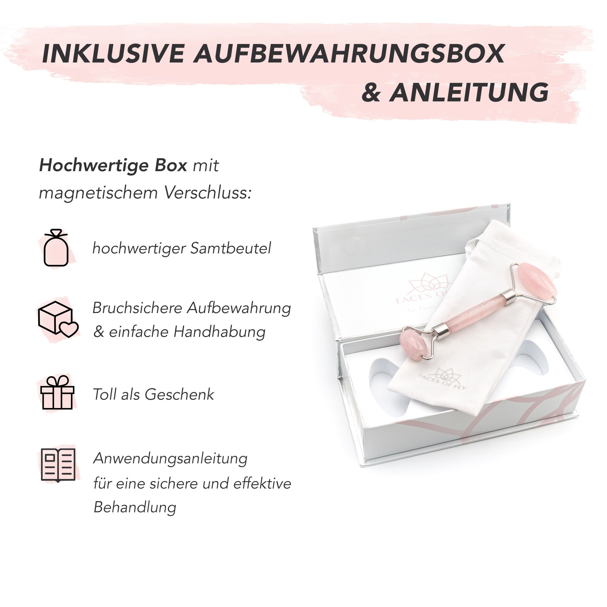 FACES OF FEY Rosenquarz-Roller