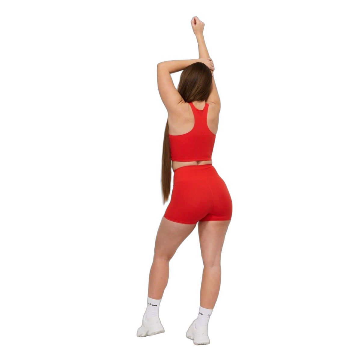 GymBeam Shorts Damen Slim mit hoher Taille BEAT Tangerine