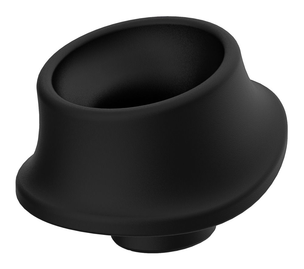 Schwarzer Ersatzkopf. Konische Form mit abgerundeter Basis und Öffnung.