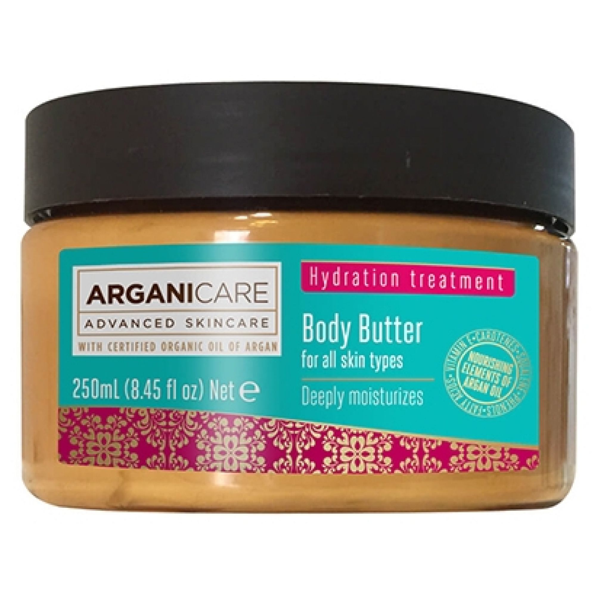 Arganicare Pflegende Körperbutter Argan 9x9x6 cm