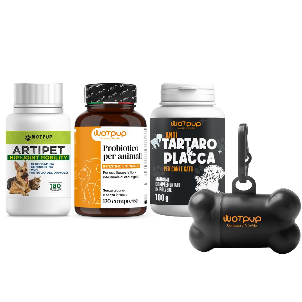 LA.GA Bundle Pet Wellness Completo – Probiotici + ArtiPet 180 + Anti Tartaro + Porta Sacchetti