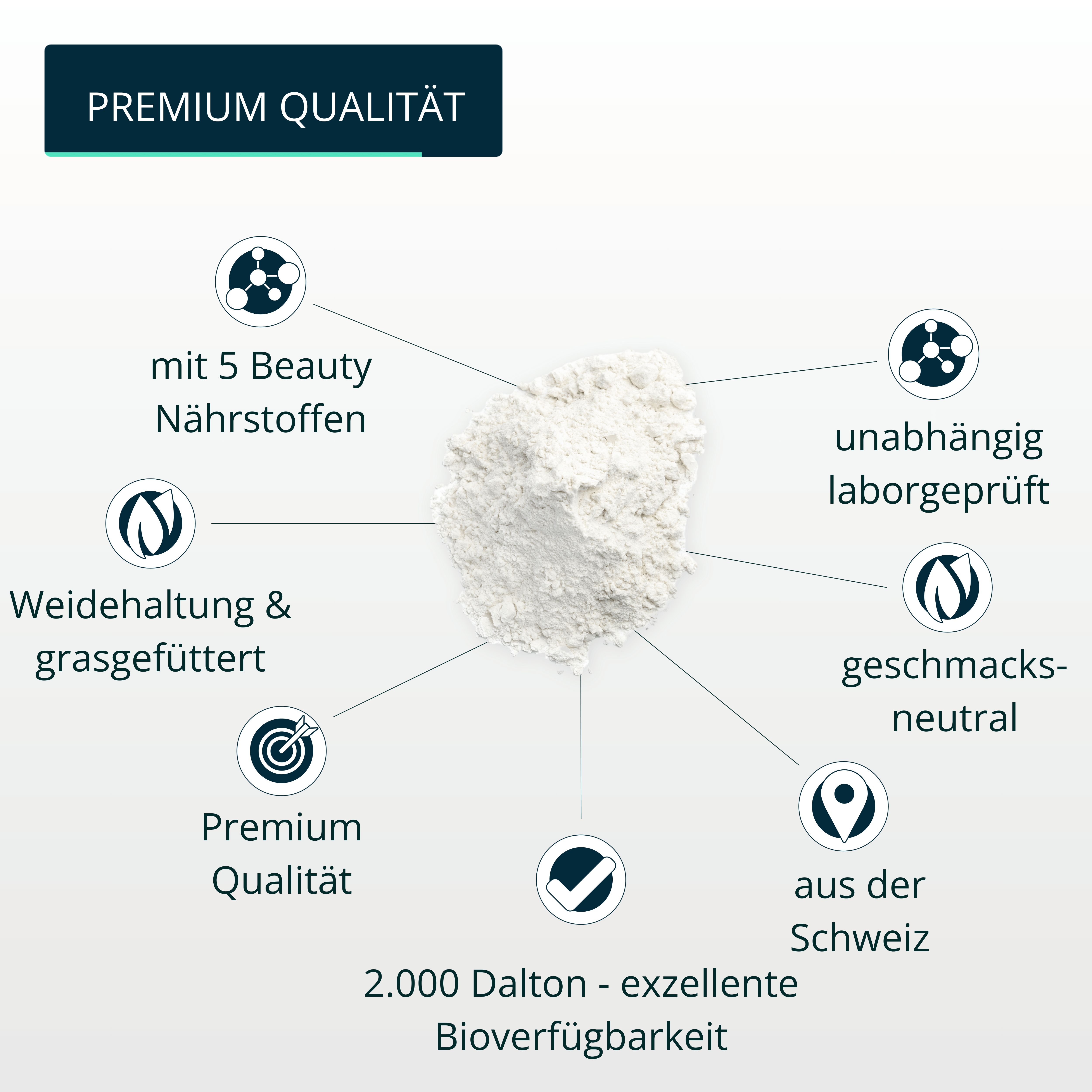 brandl® Kollagen Pulver mit Vitamin C, Hyaluronsäure & Zink | Schweizer Collagen Geschmacksneutral