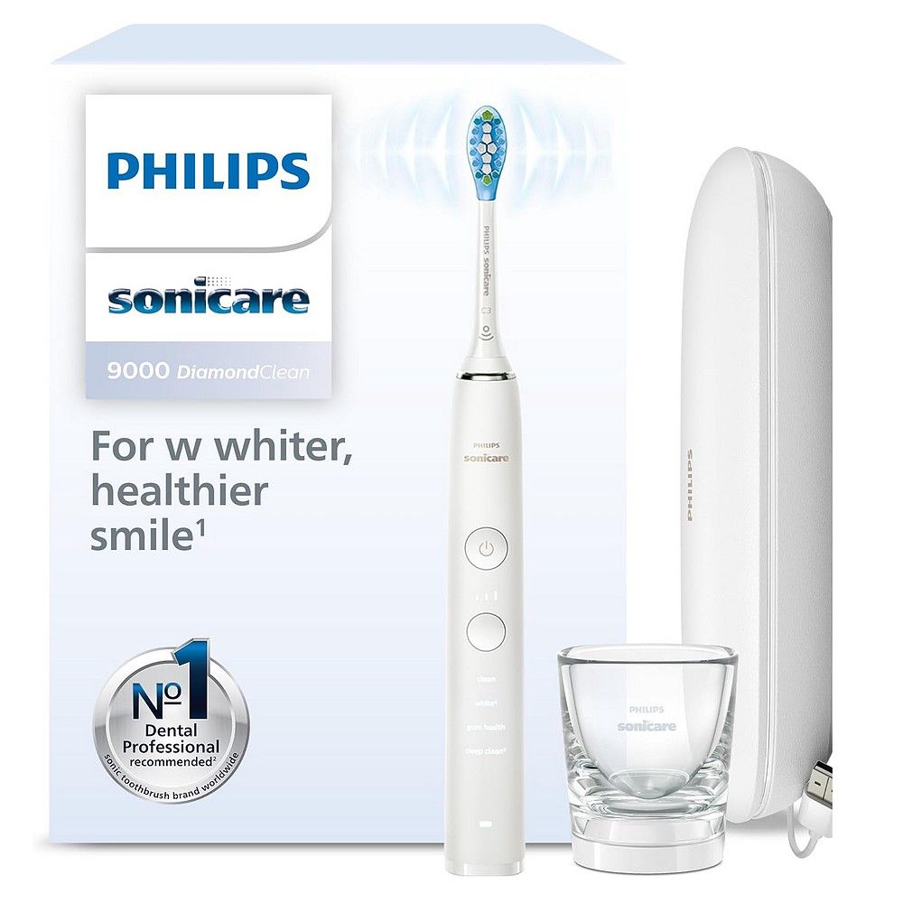 Philips Sonicare DiamondClean 9000 Elektrische Zahnbürste (Farbe: Weiß) 17,5x11x25,5 cm