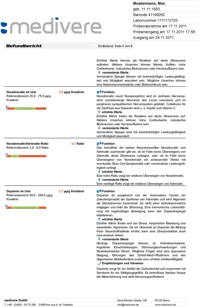 medivere diagnostics Stress & Erschöpfung Test