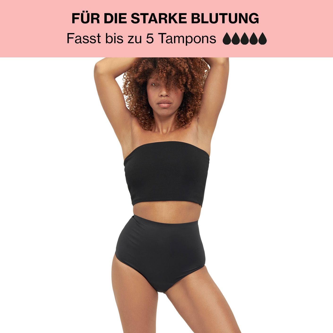 mymonthlys High Waist Periodenslip - starke Blutung bis 5 Tampons - sehr saugstark & bequem