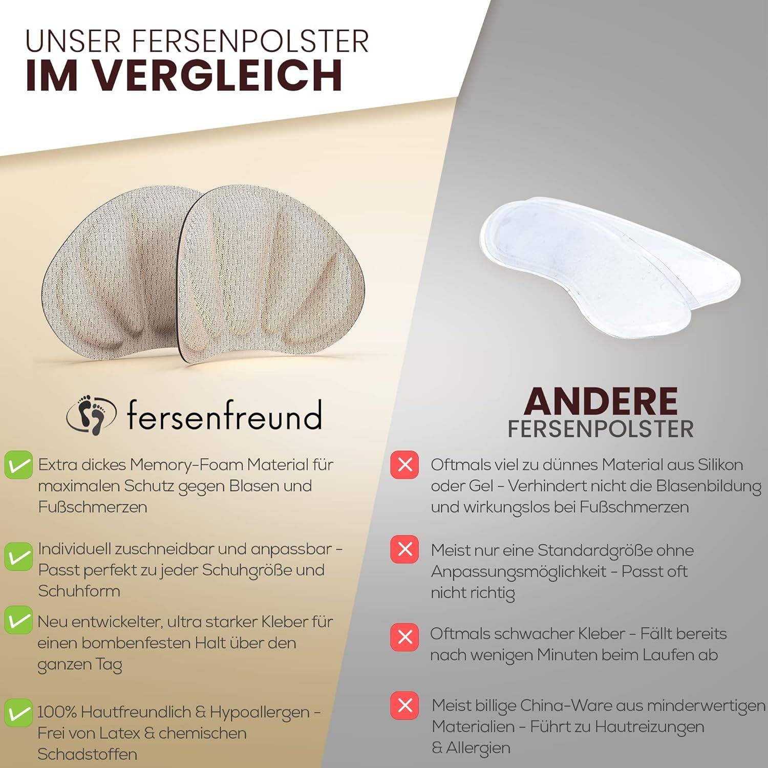 FERSENFREUND© Fersenpolster Schuheinlagen