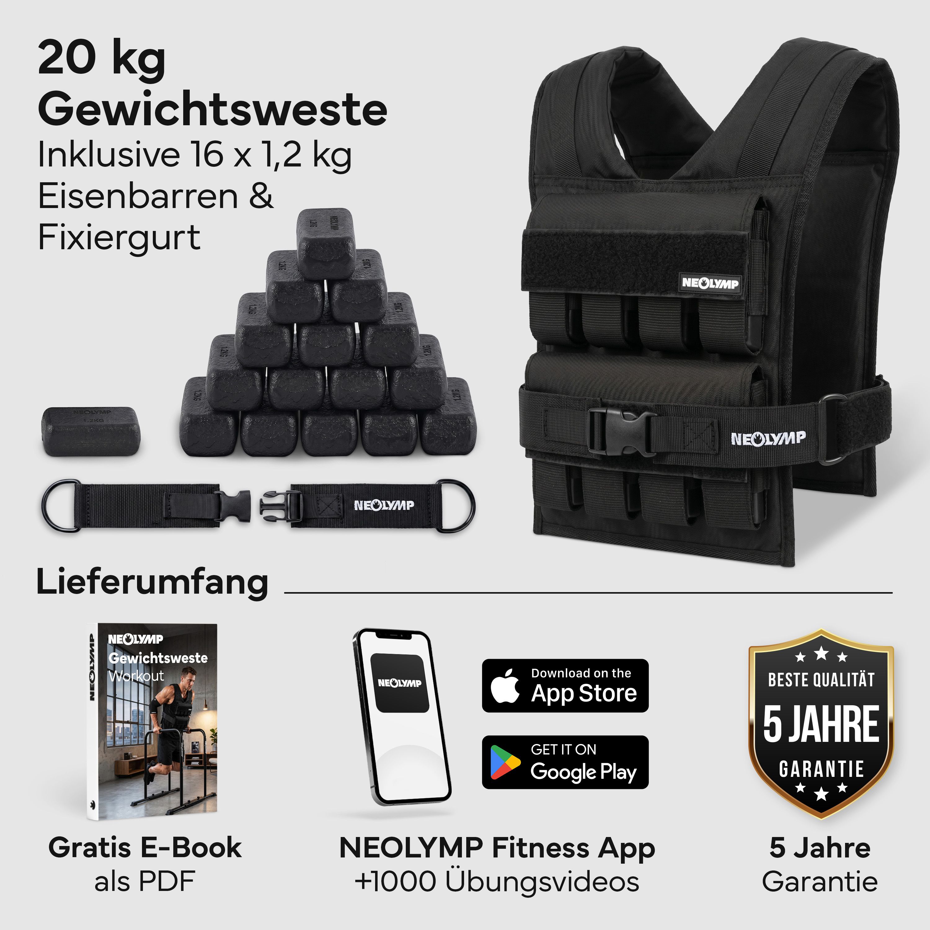 NEOLYMP Gewichtsweste 20 kg