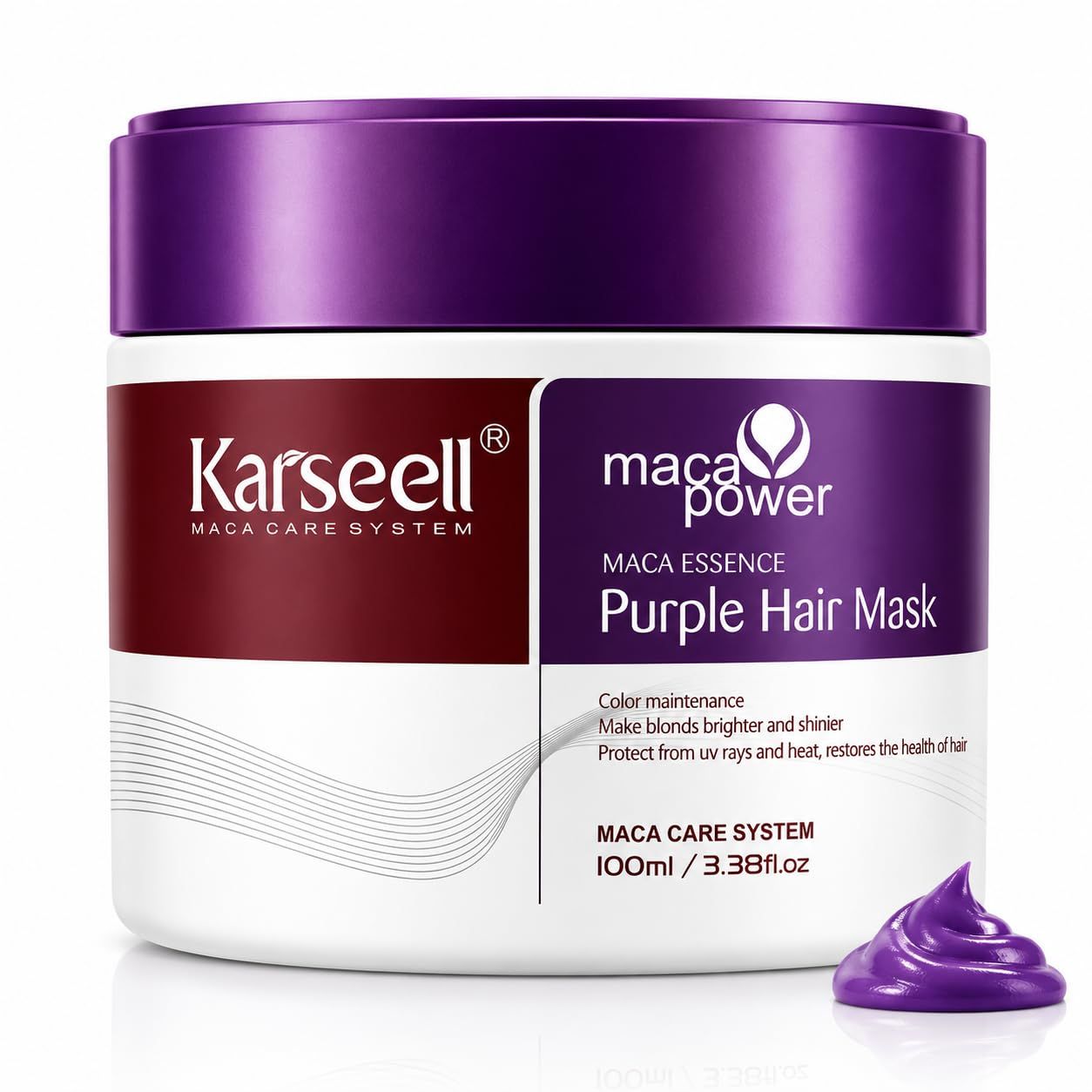 KARSEELL Maschera Capelli Viola Professionale Antigiallo Capelli Biondi Grigi Platino Decolorati