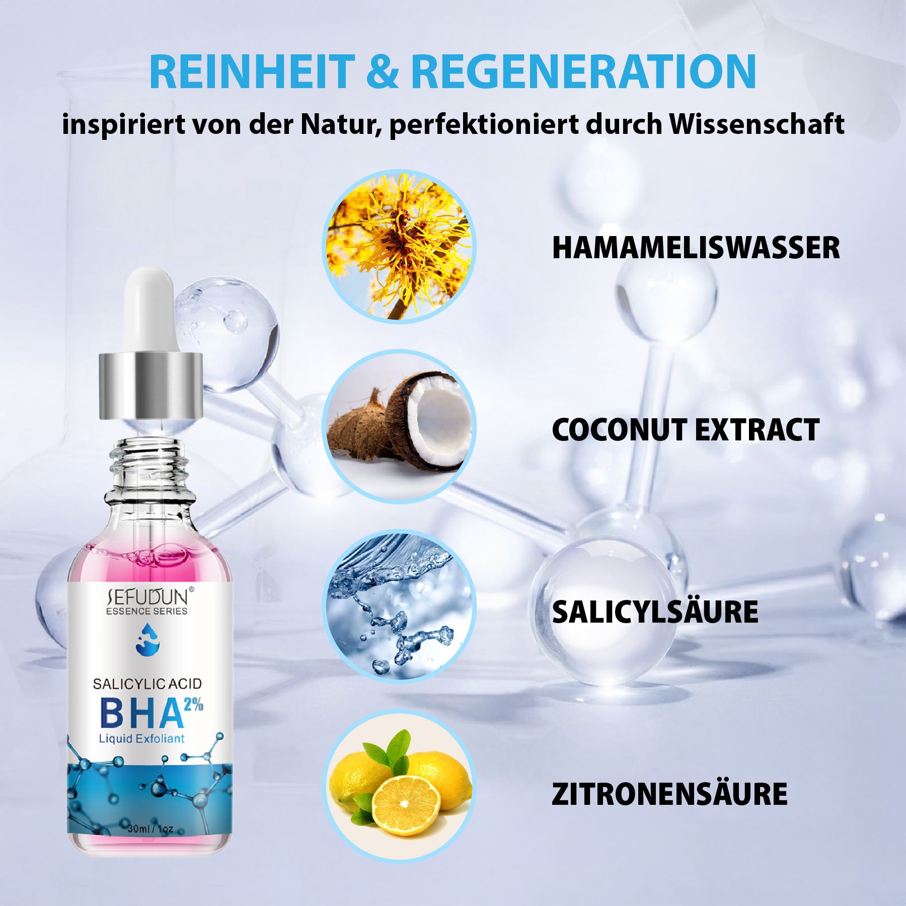 P-beauty Gesichtsserum mit Salicylsäure Alicylic Acid BHA 2% Liquid Exfoliant Peeling