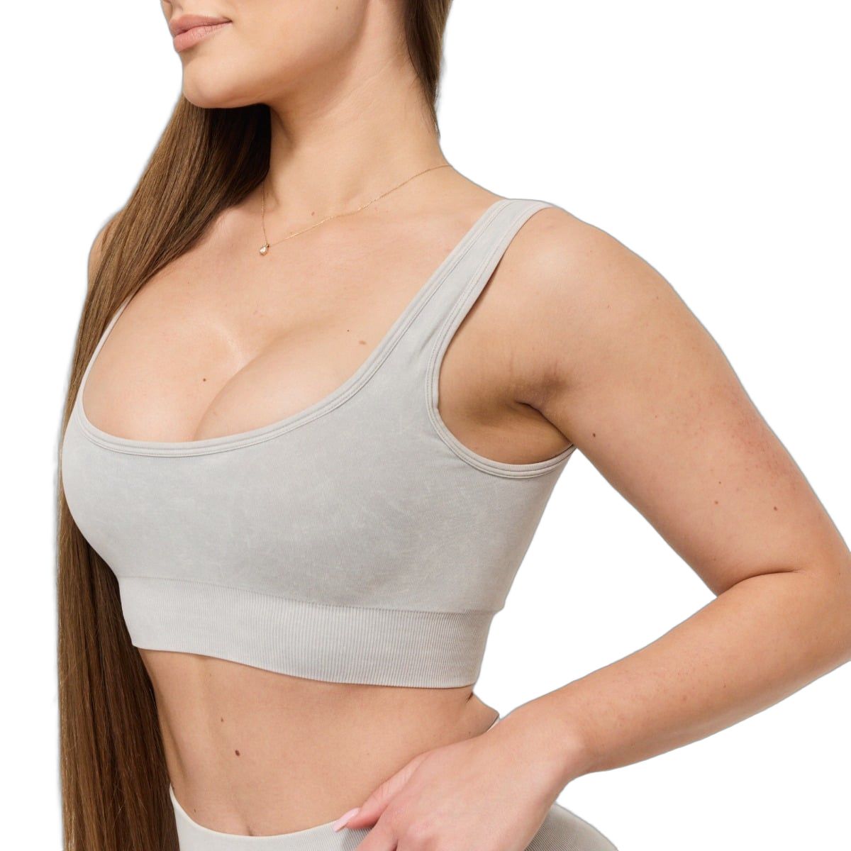 GymBeam Sport-BH Damen LIFT nahtlos mit breiten Trägern in Grau