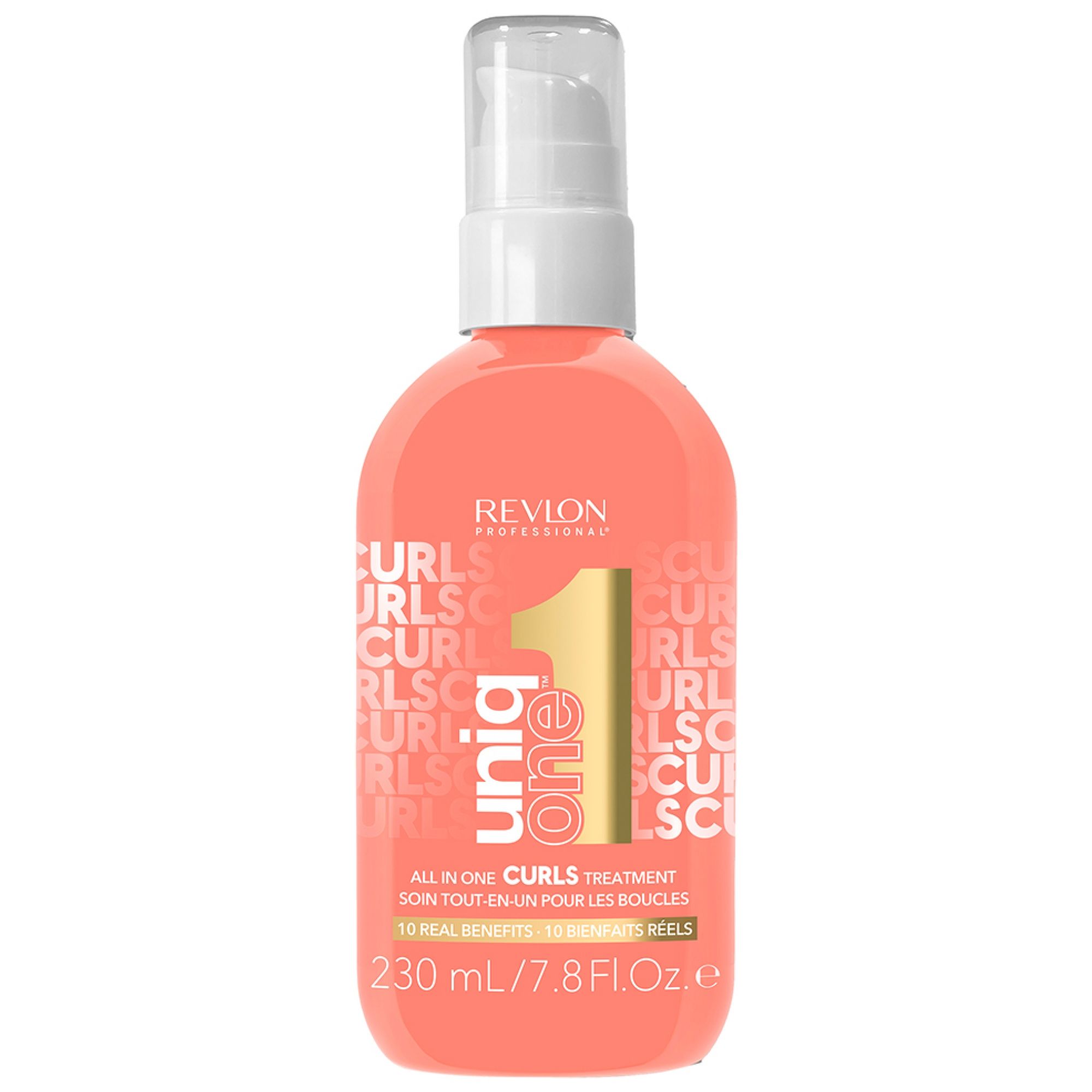 Revlon UniqOne Curls Treatment Flasche mit Pumpspender, 230 ml.