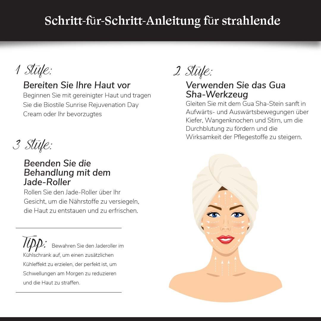 Biostile Gesichtsmassage-Set (mit Rolle und Gua Sha-Stein)
