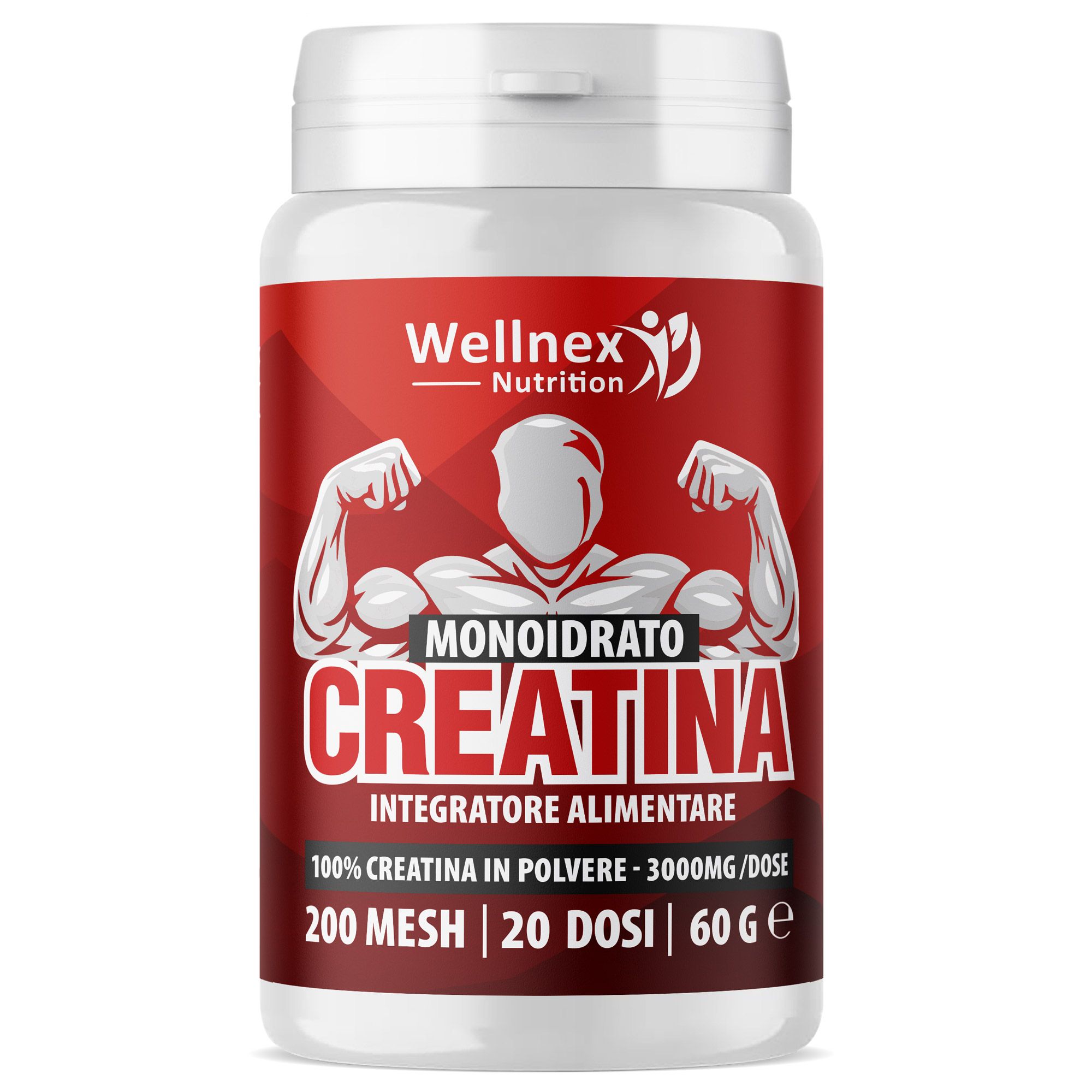 Wellnex Nutrition - Creatina Monoidrato Micronizzata | Pura in Polvere | 200 Mesh