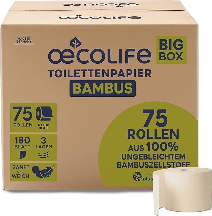 oecolife Toilettenpapier Box BAMBUS